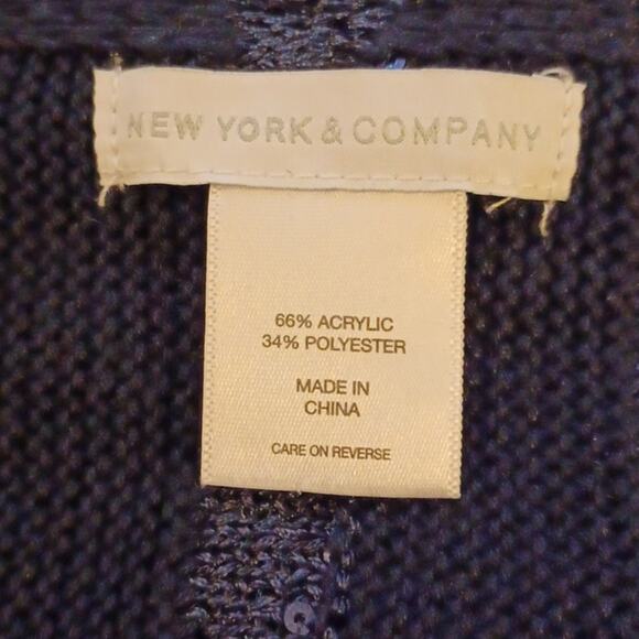 New York & Company Women's Navy Scarf With Sequins. - Picture 6 of 7